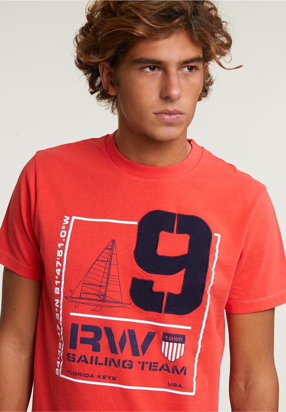 Custom Fit Fantasy T-Shirt Short Sleeves Cornell Red - Rouge