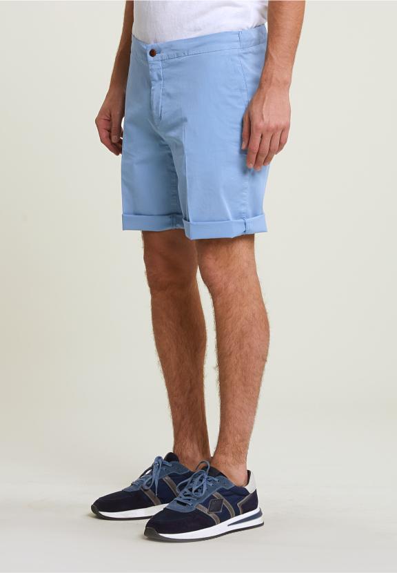 Fancy Cotton Stretch Short Stone - Blauw