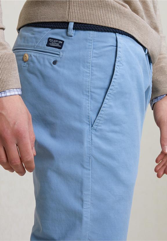 Slim Fit Basic Chino Pants Stretch Stone - Blauw