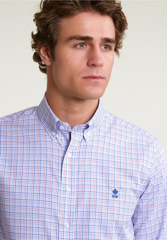 Custom Fit Checked Shirt Red/Blue - Mix