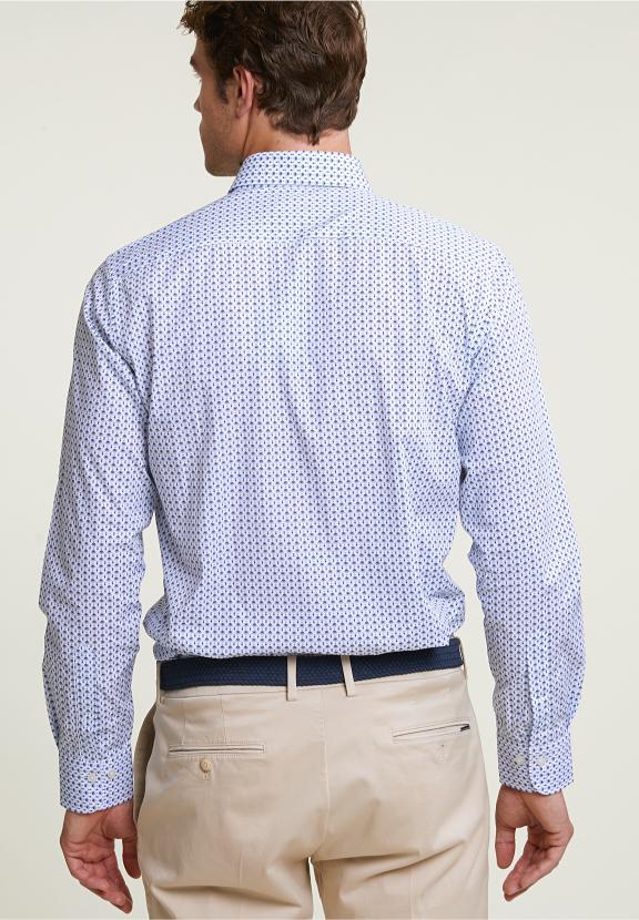 Custom Fit Cotton Fantasy Shirt Blue/White - Mix