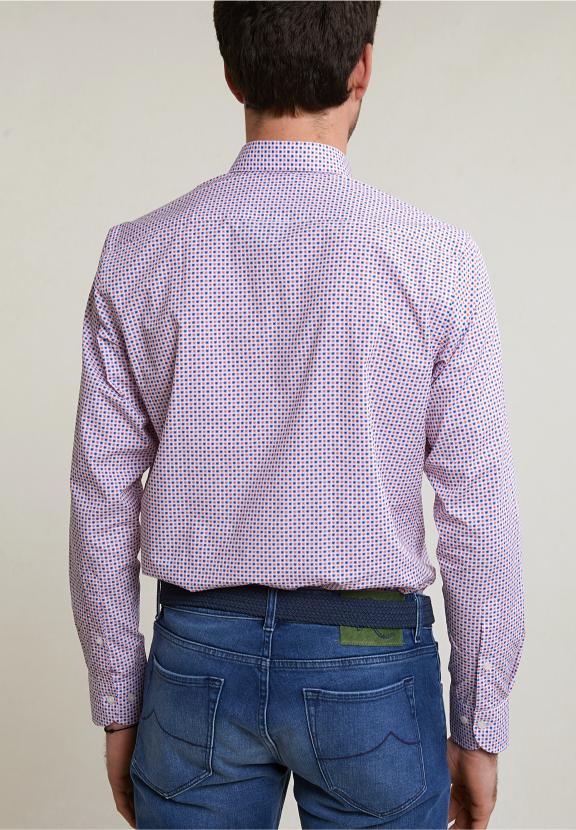 Custom Fit Fantasy Shirt Orange/Blue - Wit