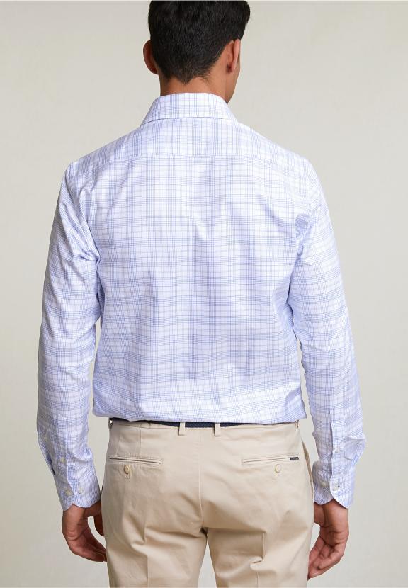 Custom Fit Checked Shirt Blue/White - Mix