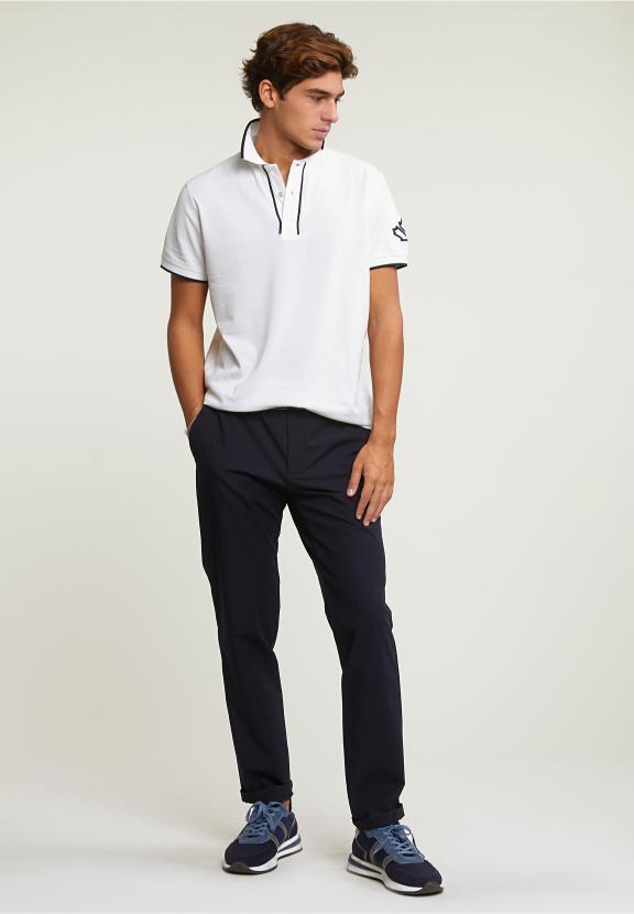Custom Fit Sporty Stretch Polo Off White - Wit