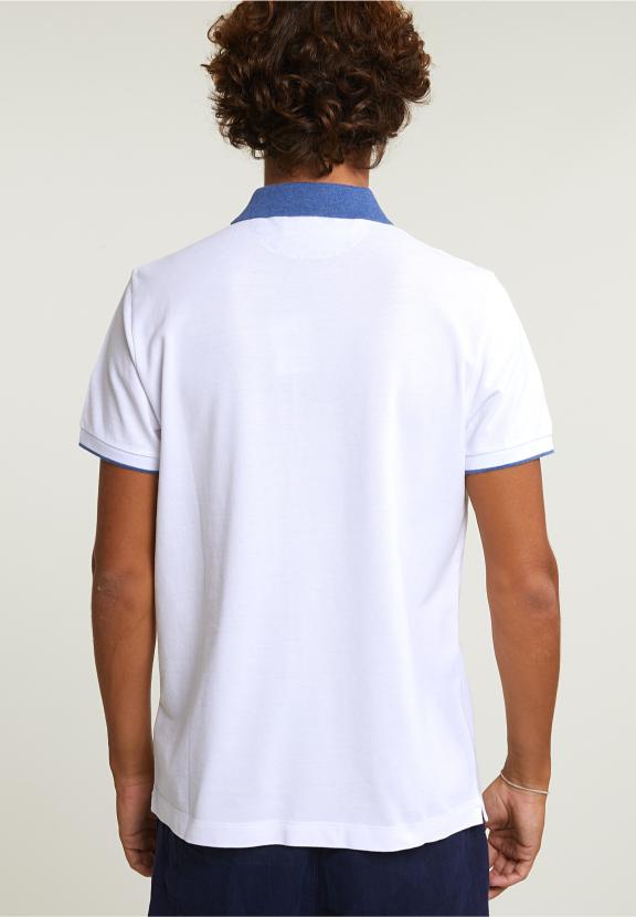 Custom Fit Fancy Cotton Polo White - Wit