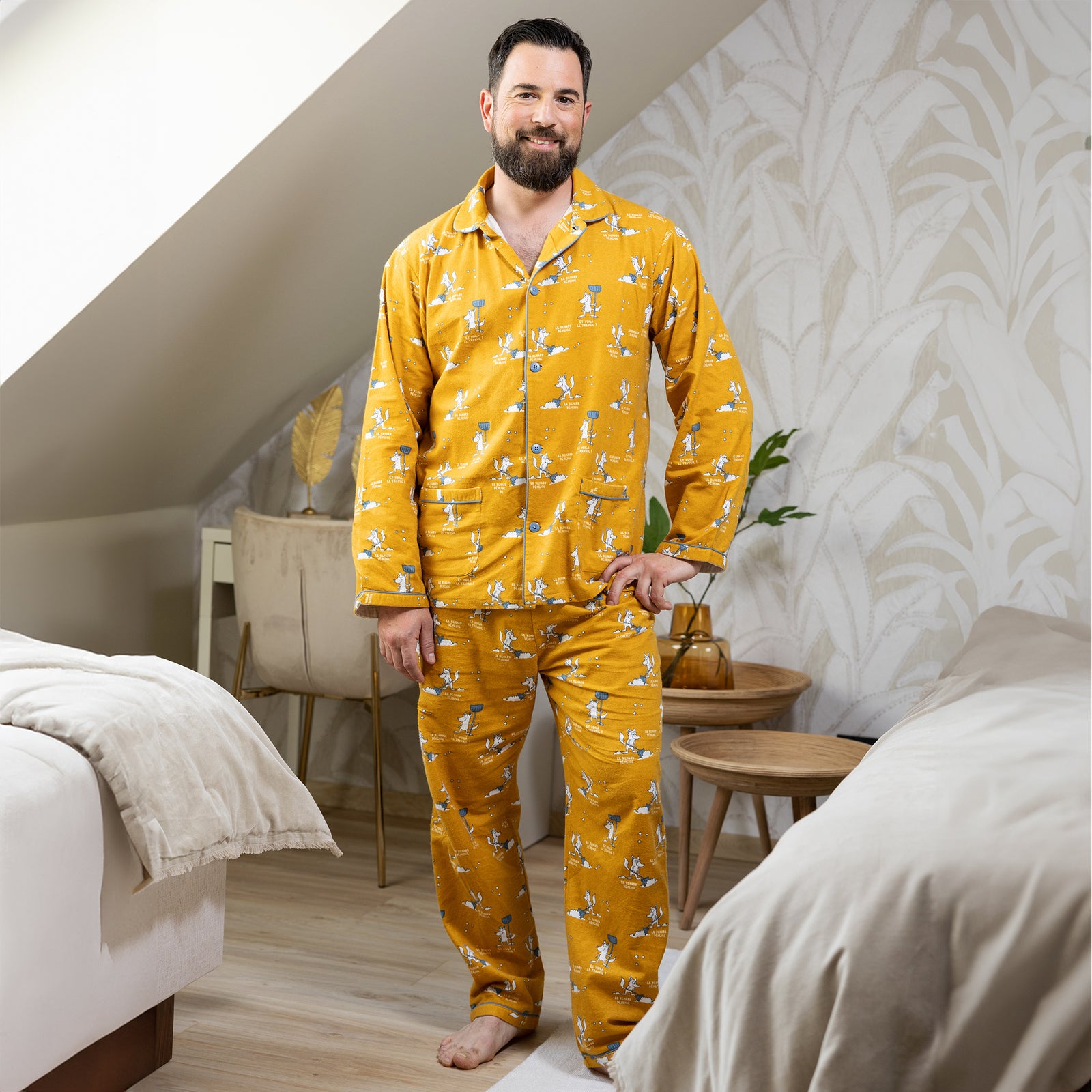 Pyjama Flannelle  - Men - Ocre