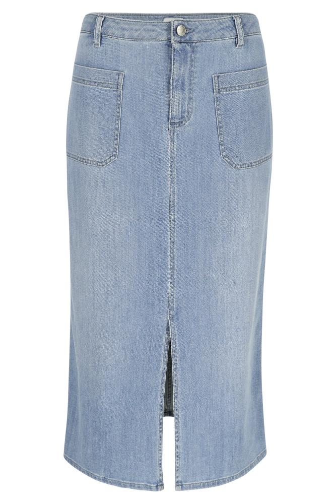 Améline - Lange Rok - Caro1 - Bleached Denim