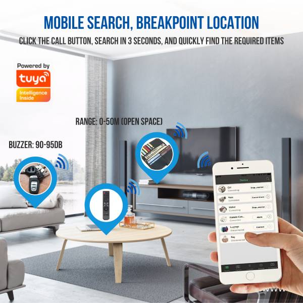 Bluetooth Anti-Verlies Locator - Zwart