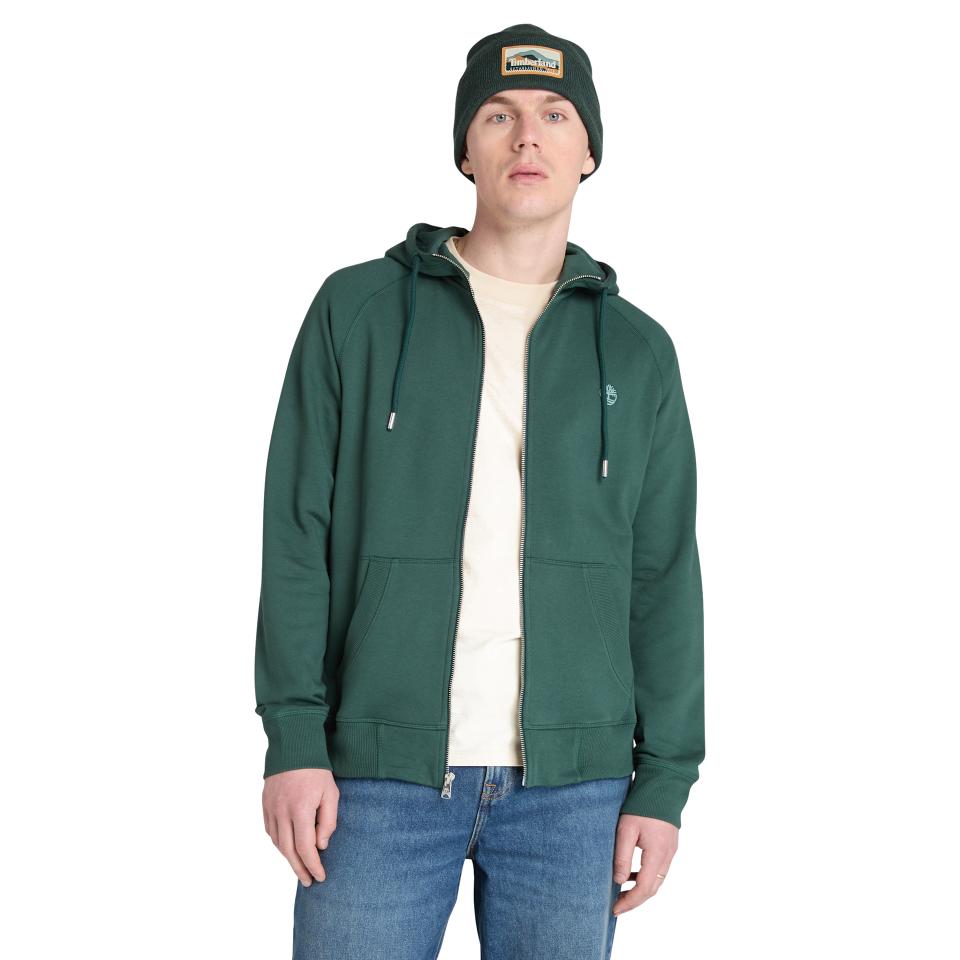 Exeter River Brushed Back Full Zip Hoodie Green Gables