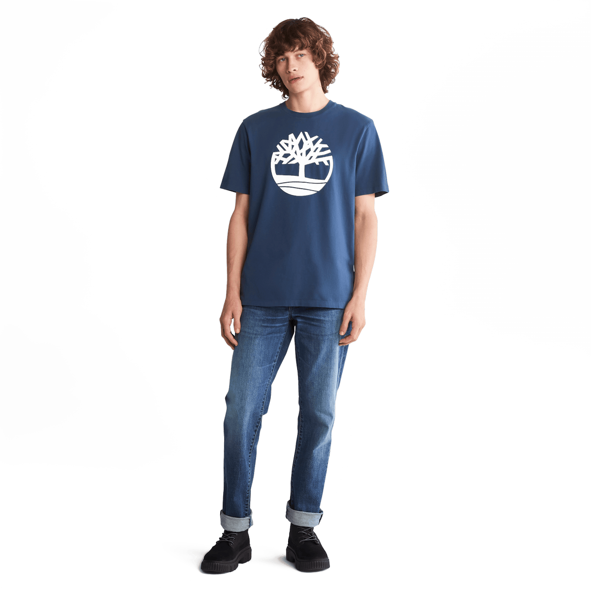 Kennebec River Tree Logo Short Sleeve Tee Dark Denim