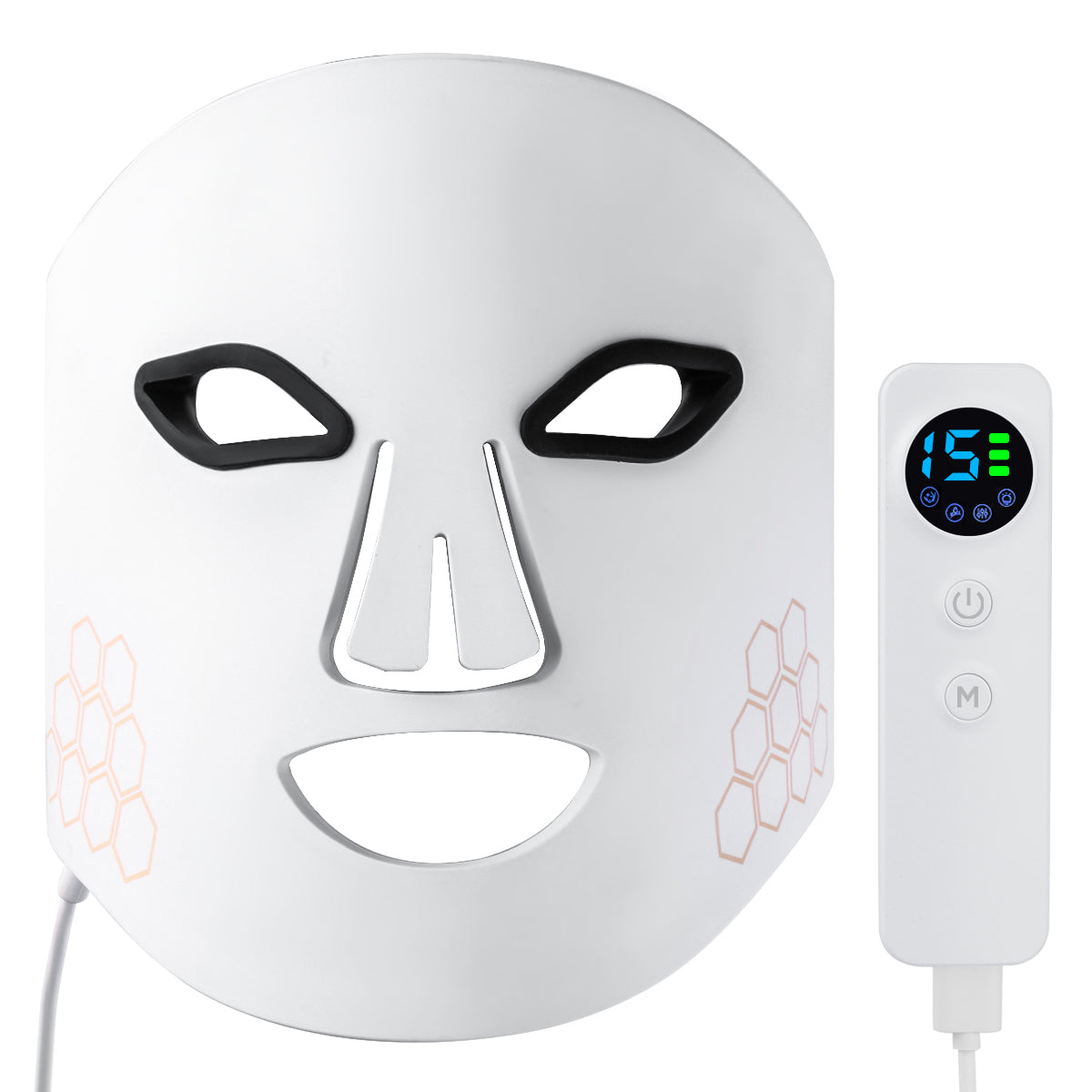 Led Gezichtsmasker Lichttherapie 4 Kleuren - Wit