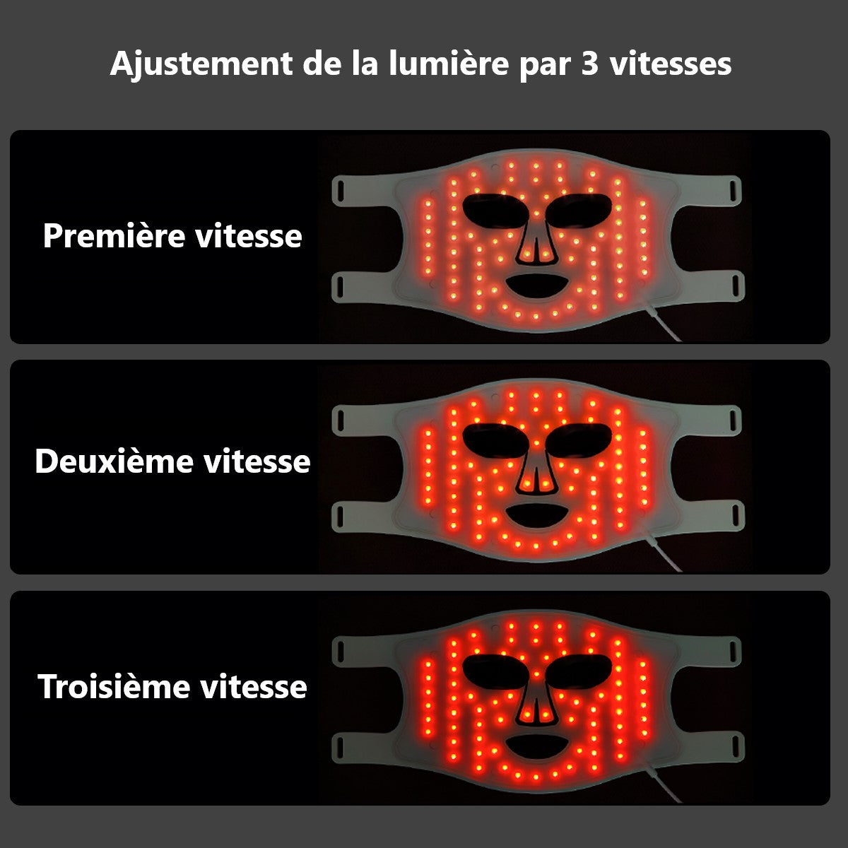 Led Gezichtsmasker Lichttherapie 4 Kleuren - Wit