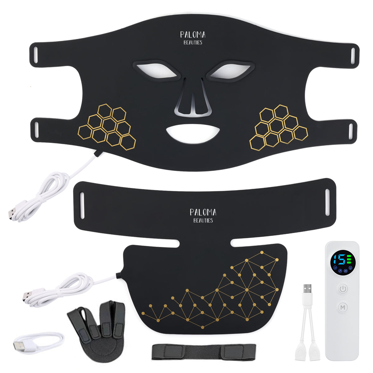 Masque Led Visage Et Cou Luminotherapie - Noir
