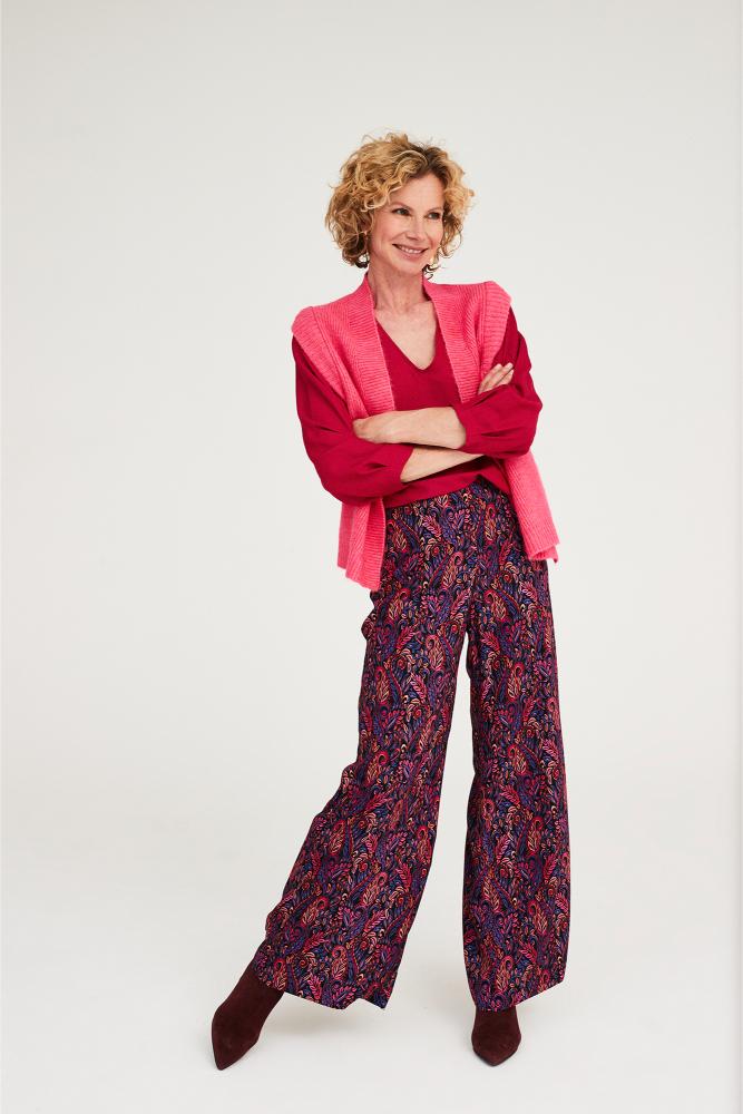 Améline - Gebreid Vest - Ariba - Fuchsia Rose