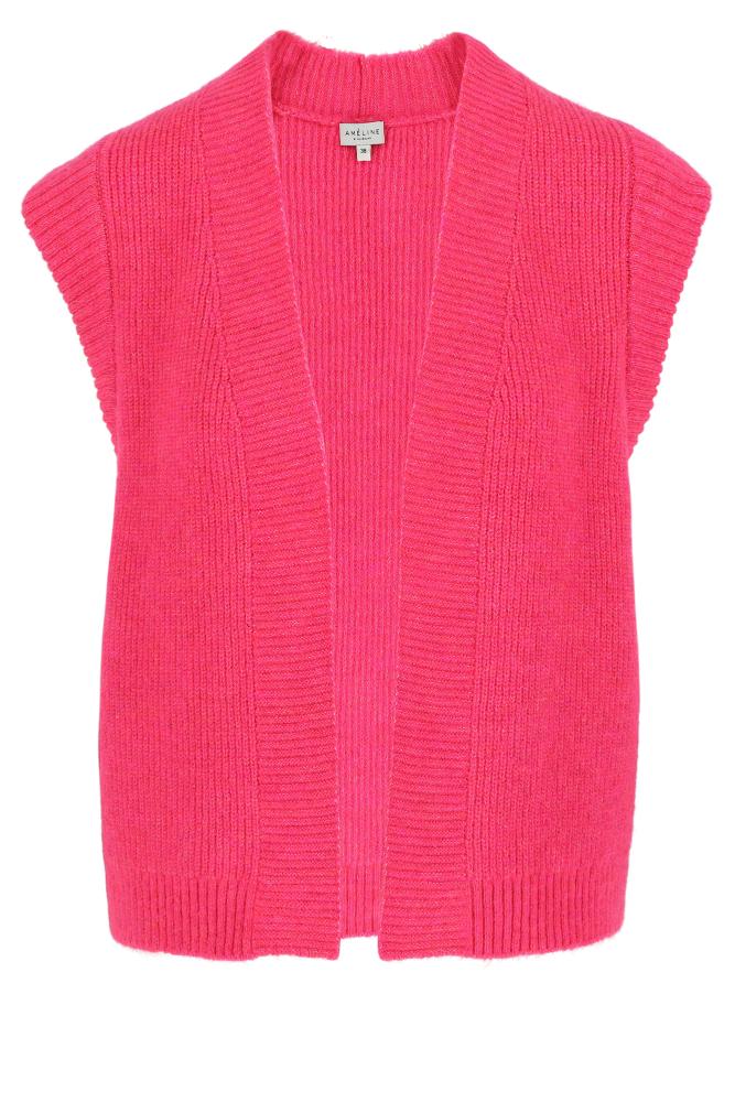 Améline - Gebreid Vest - Ariba - Fuchsia Rose