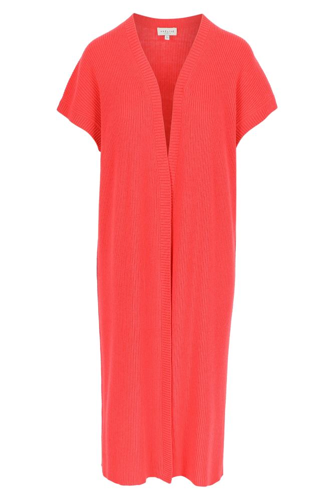 Améline - Gebreid Vest - Athena1 - Hybiscus Flash