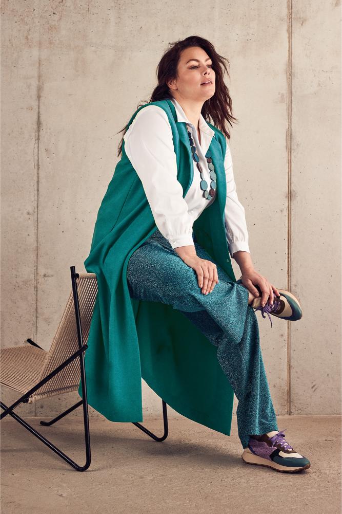 Améline - Mouwloze Blazer - Dotty - Ocean Depths