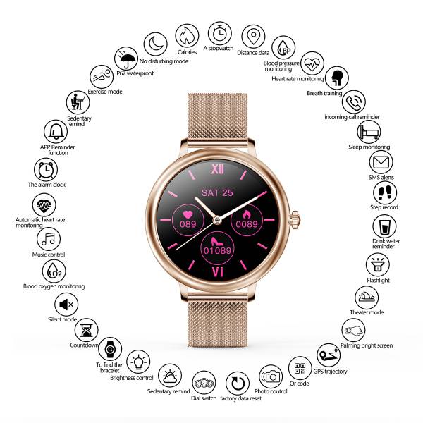 Multifunctionele Smartwatch - Of Roze