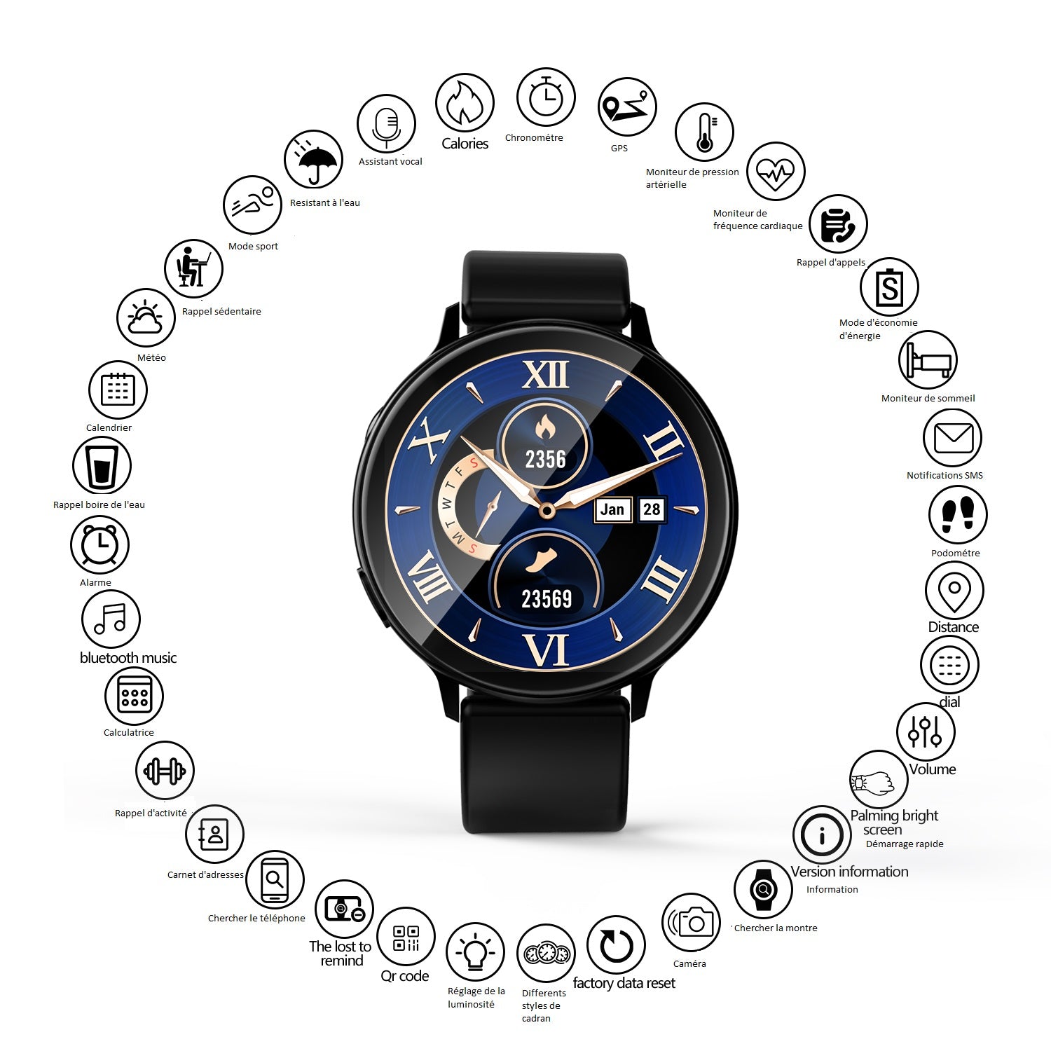 Multifunctionele Smartwatch - Zwart