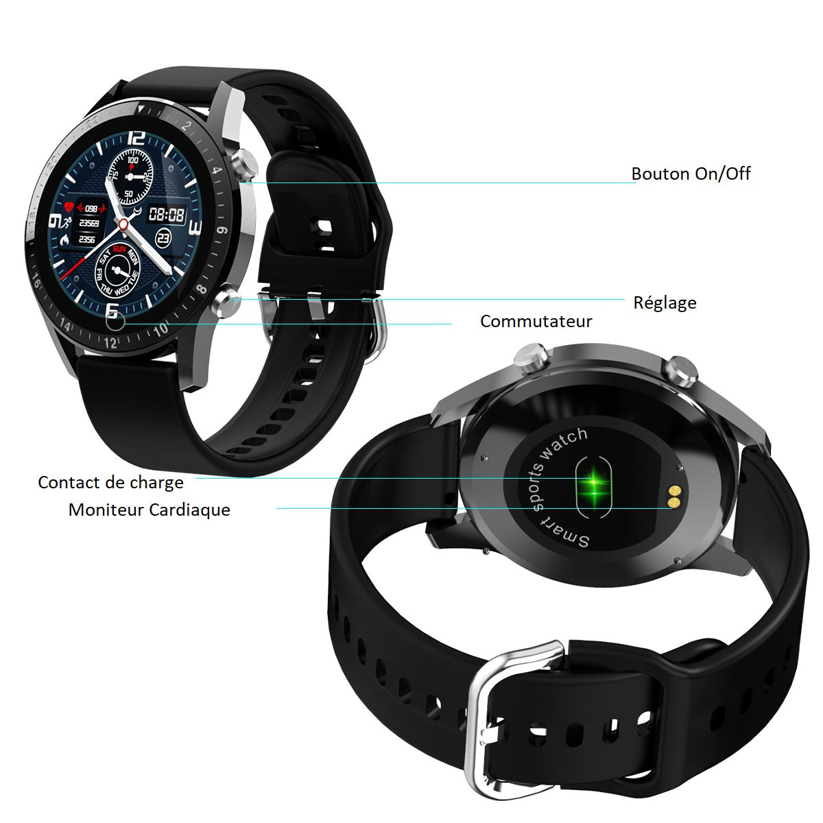 Multifunctionele Smartwatch - Zwart