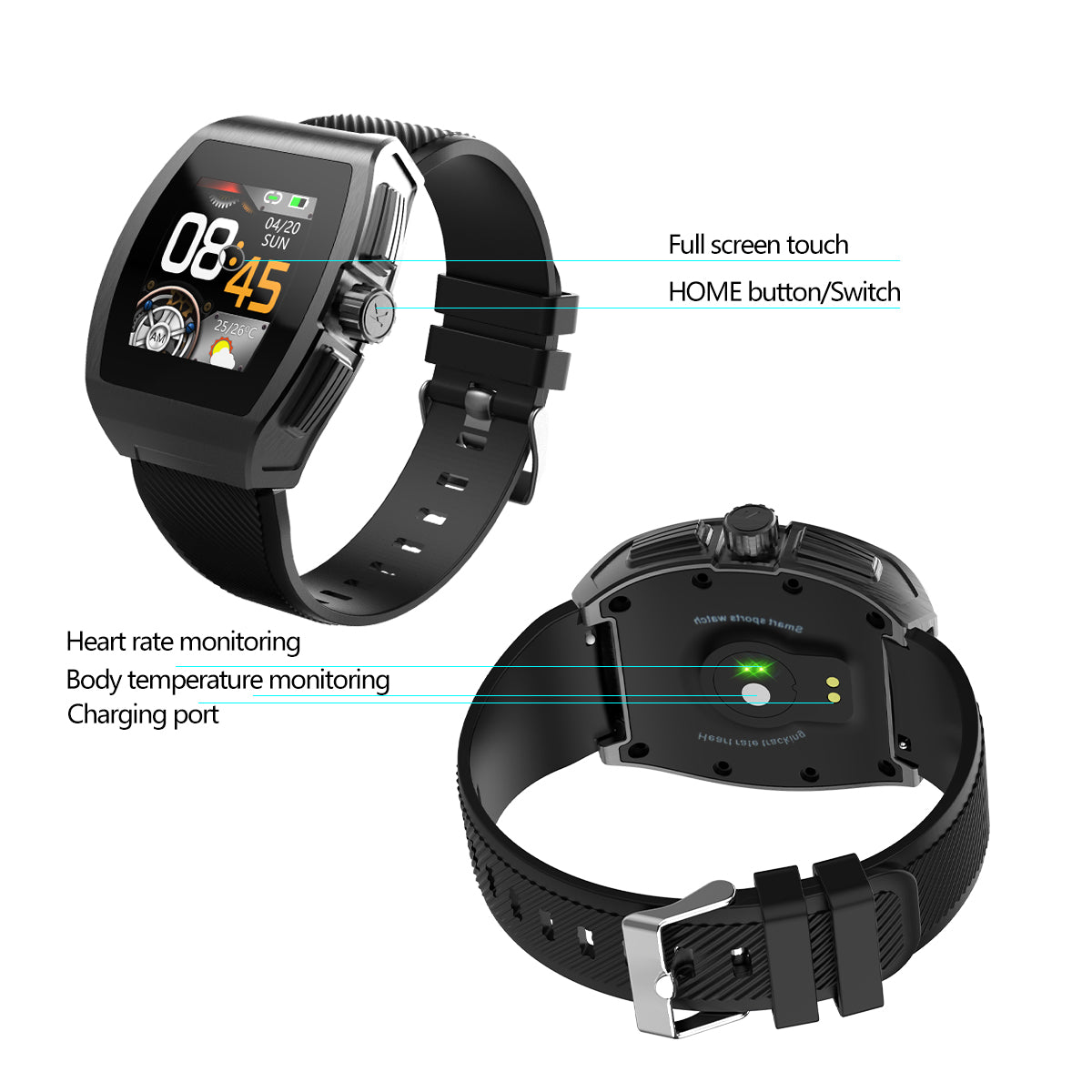 Multifunctionele Smartwatch - Of/Zwart