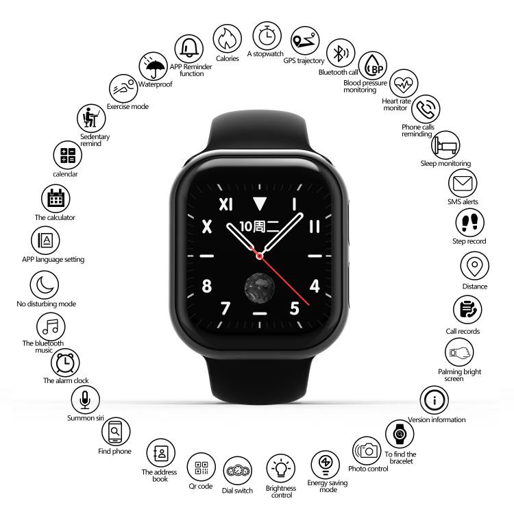 Multifunctionele Smartwatch - Zwart
