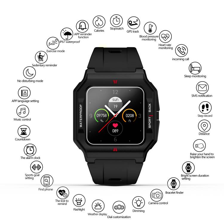 Multifunctioneel Horloge - Zwart