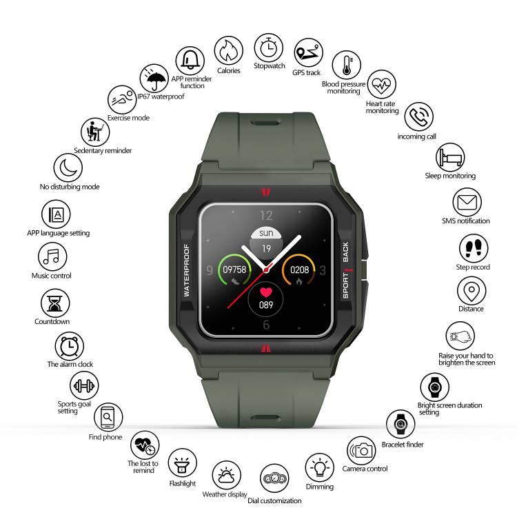 Multifunctioneel Horloge - Groen