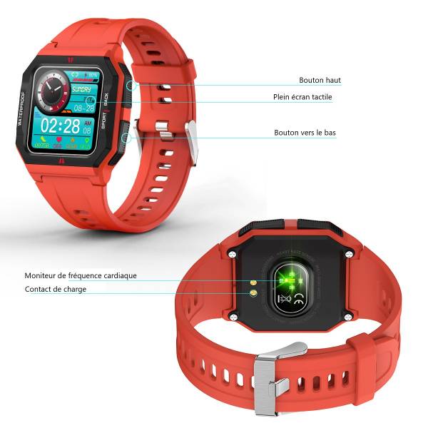 Multifunctioneel Horloge - Rood