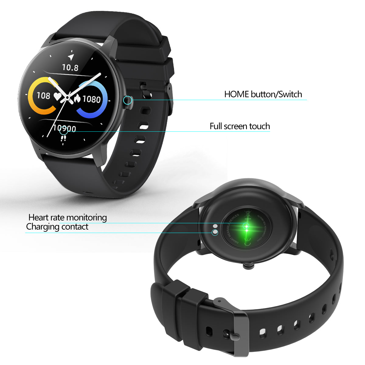Multifunctioneel Horloge - Zwart