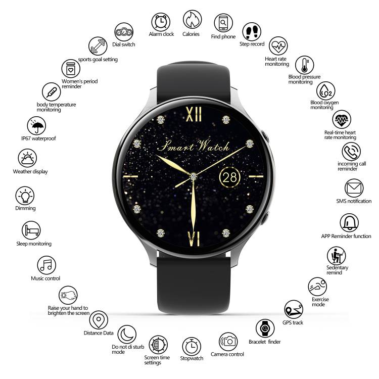 Multifunctioneel Horloge - Zwart