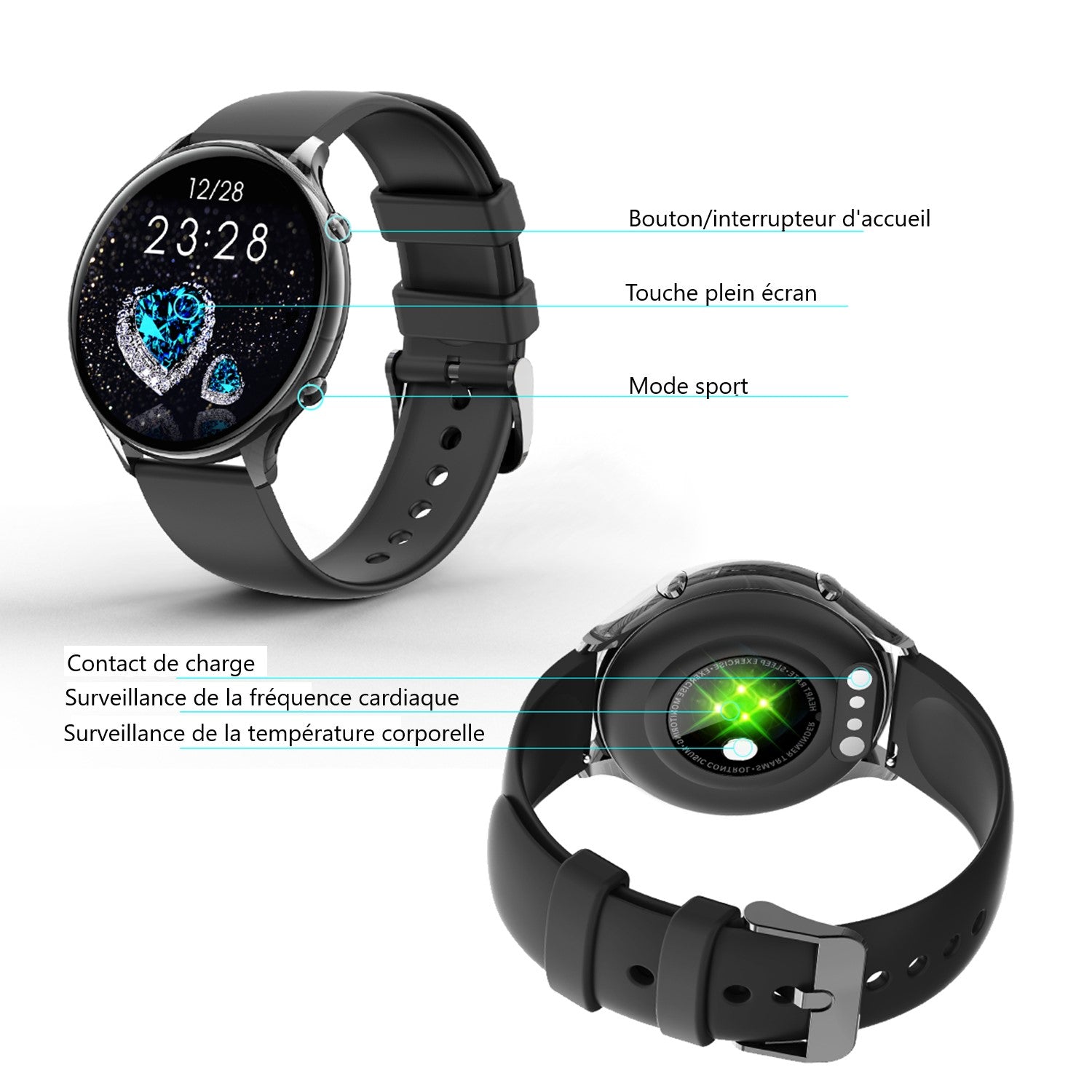 Multifunctioneel Horloge - Zwart