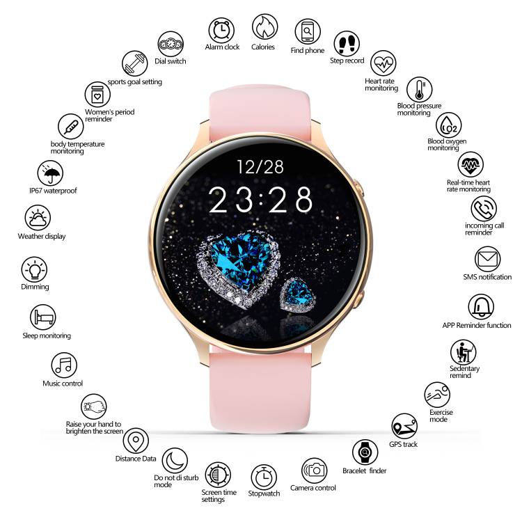 Multifunctioneel Horloge - Roos