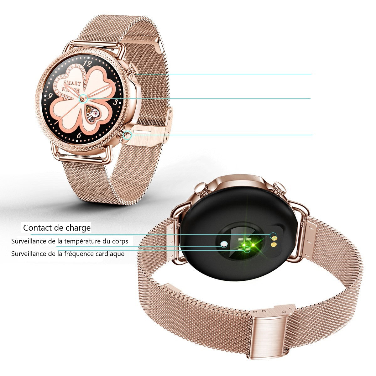 Multifunctioneel Horloge - Roos
