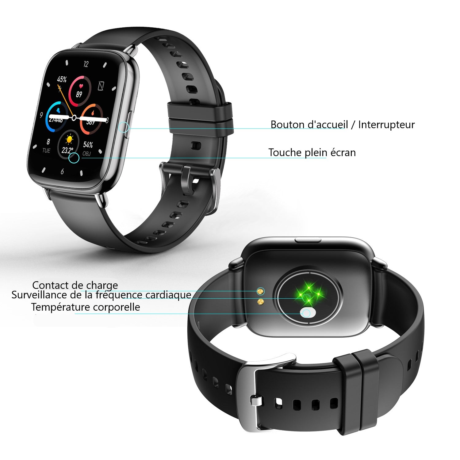 Multifunctioneel Horloge - Zwart