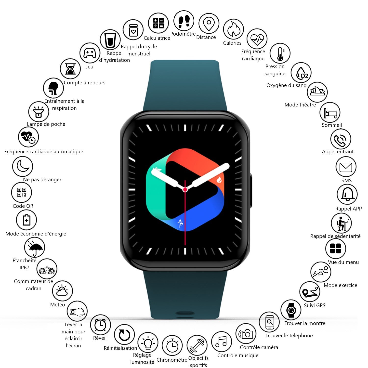 Multifunctioneel Horloge - Groen