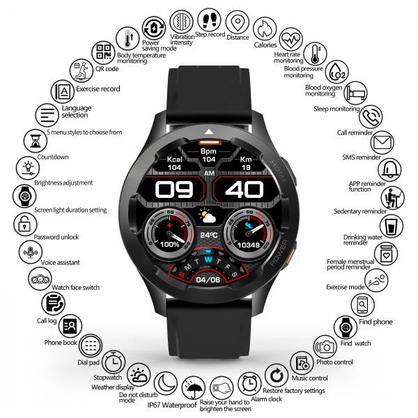 Multifunctionele Smartwatch - Zwart