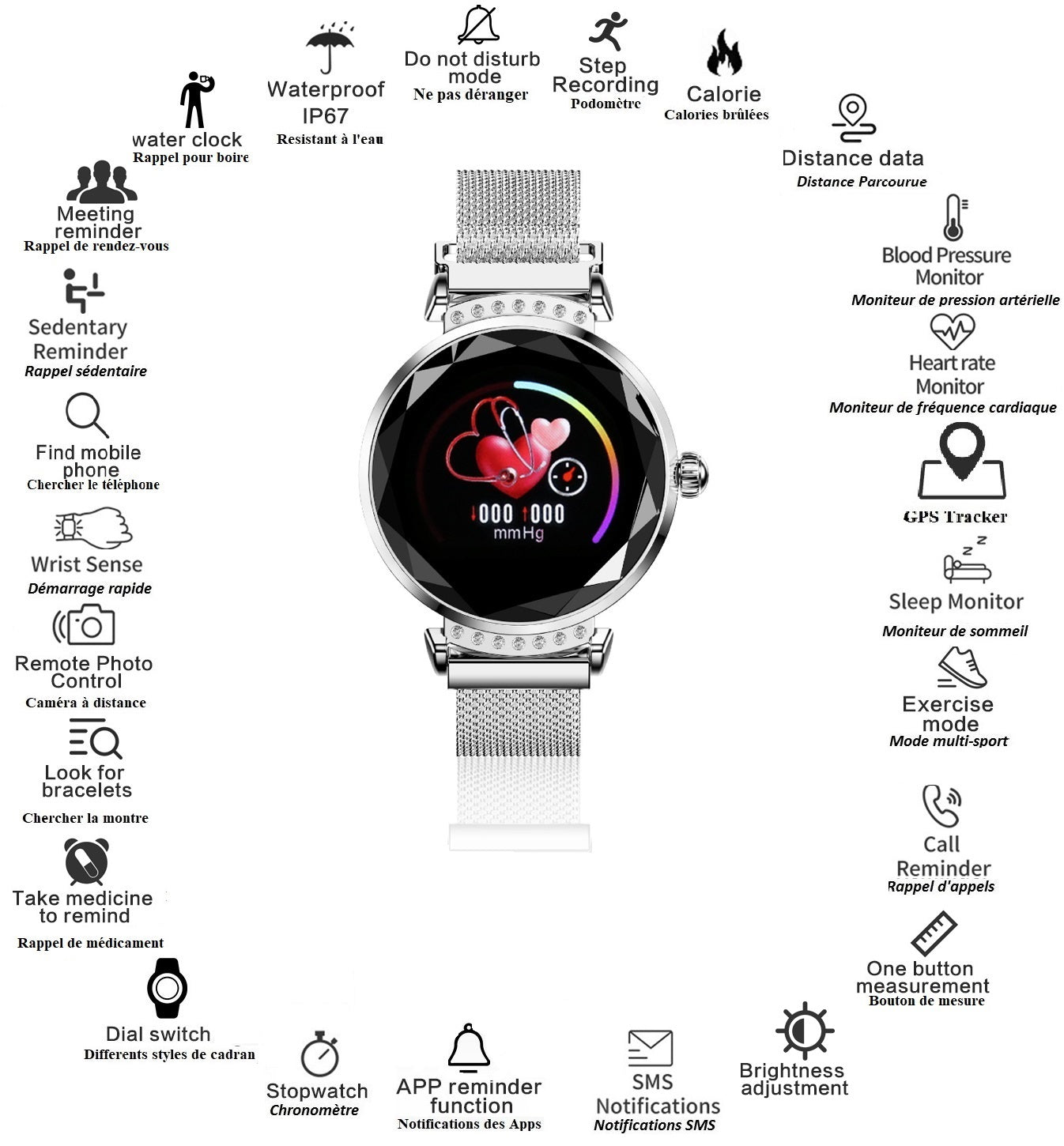 Fashion Horloge Gps Multifunctioneel Compatibel Met Ios&Android - Geld