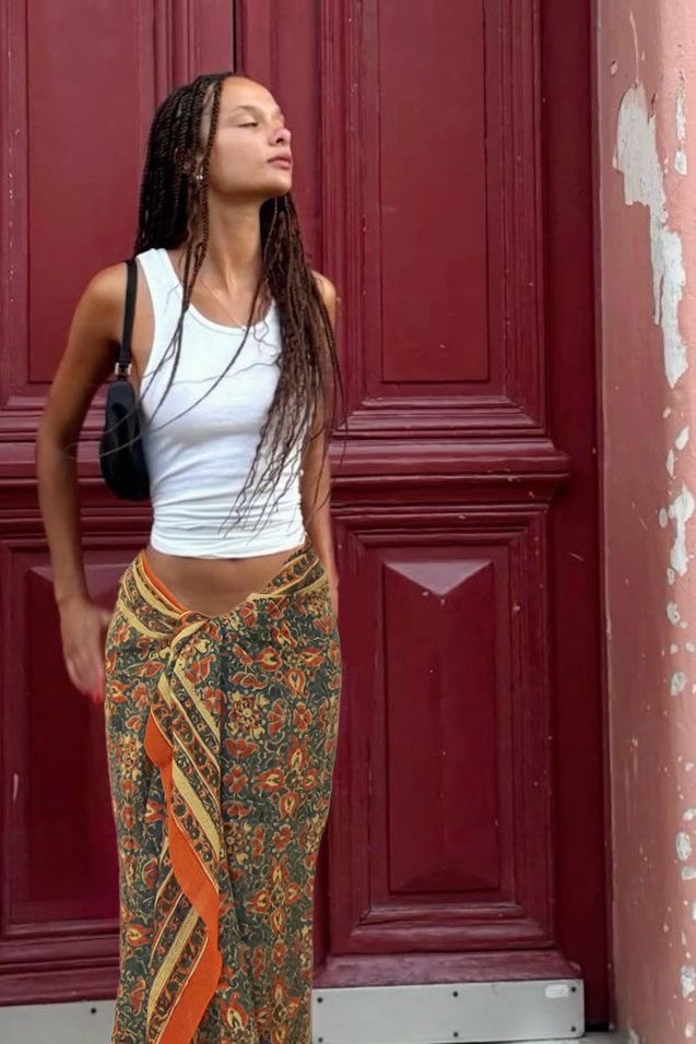 Pareo Pondichery Oranje in katoenen voile