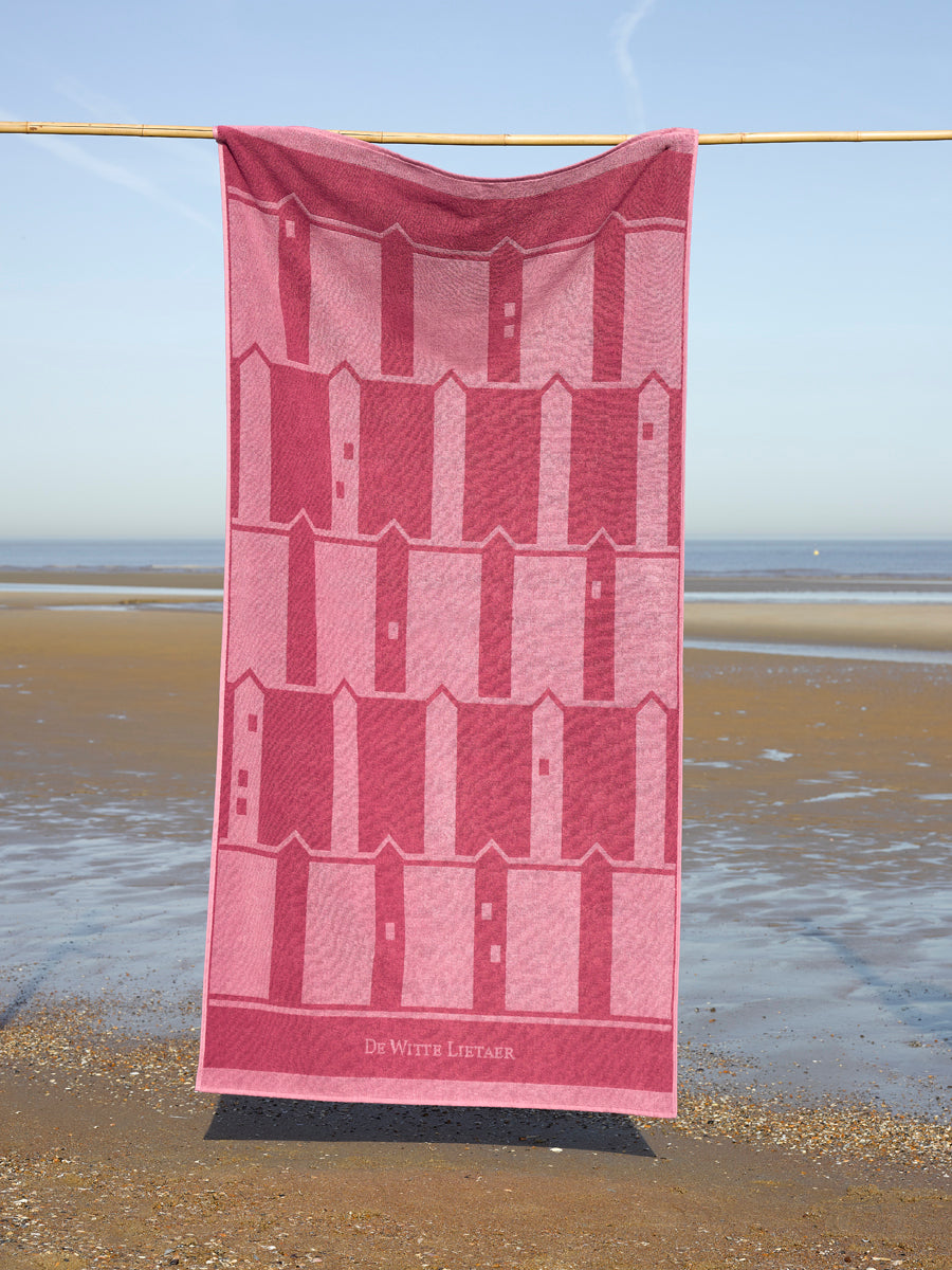 Luxe - Cabins Fuchsia Red - Serviette de plage 100X200 Cm