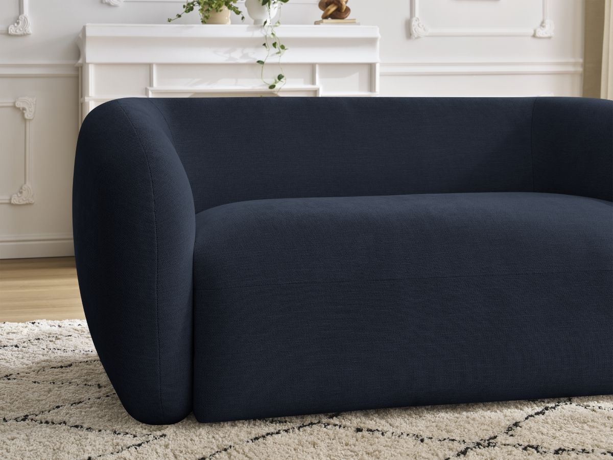 Canapé droit fixe 2 places CELINE tissu lisse