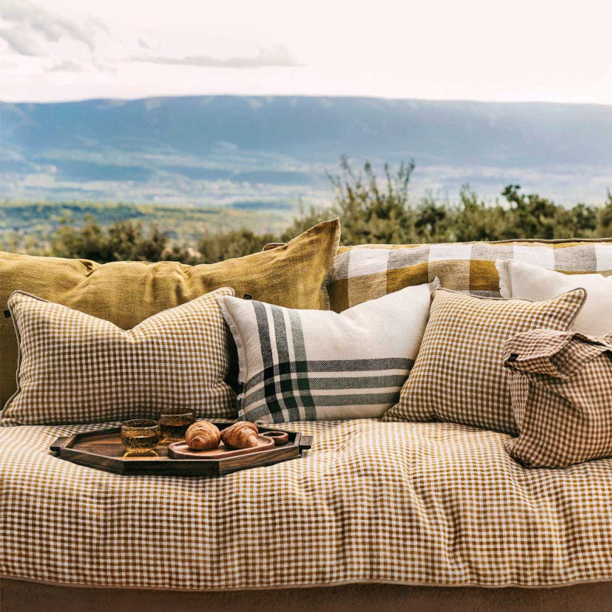 Kussensloop - Piana En Lin Tissé - Gold