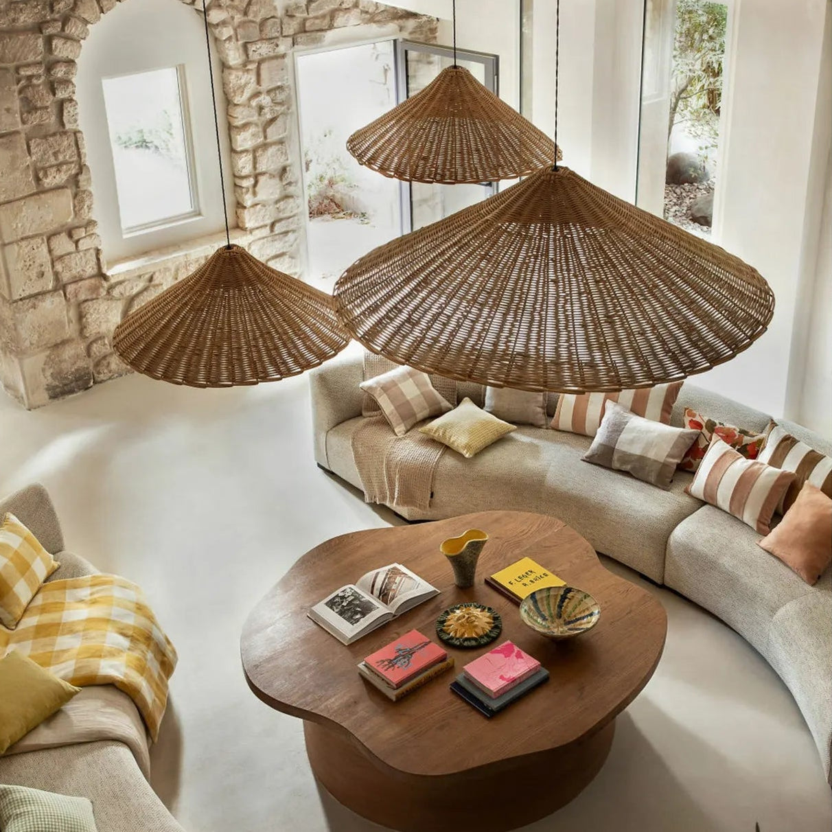 Housse De Coussin - Perth Rayé En Velours Et Lin - Tabac