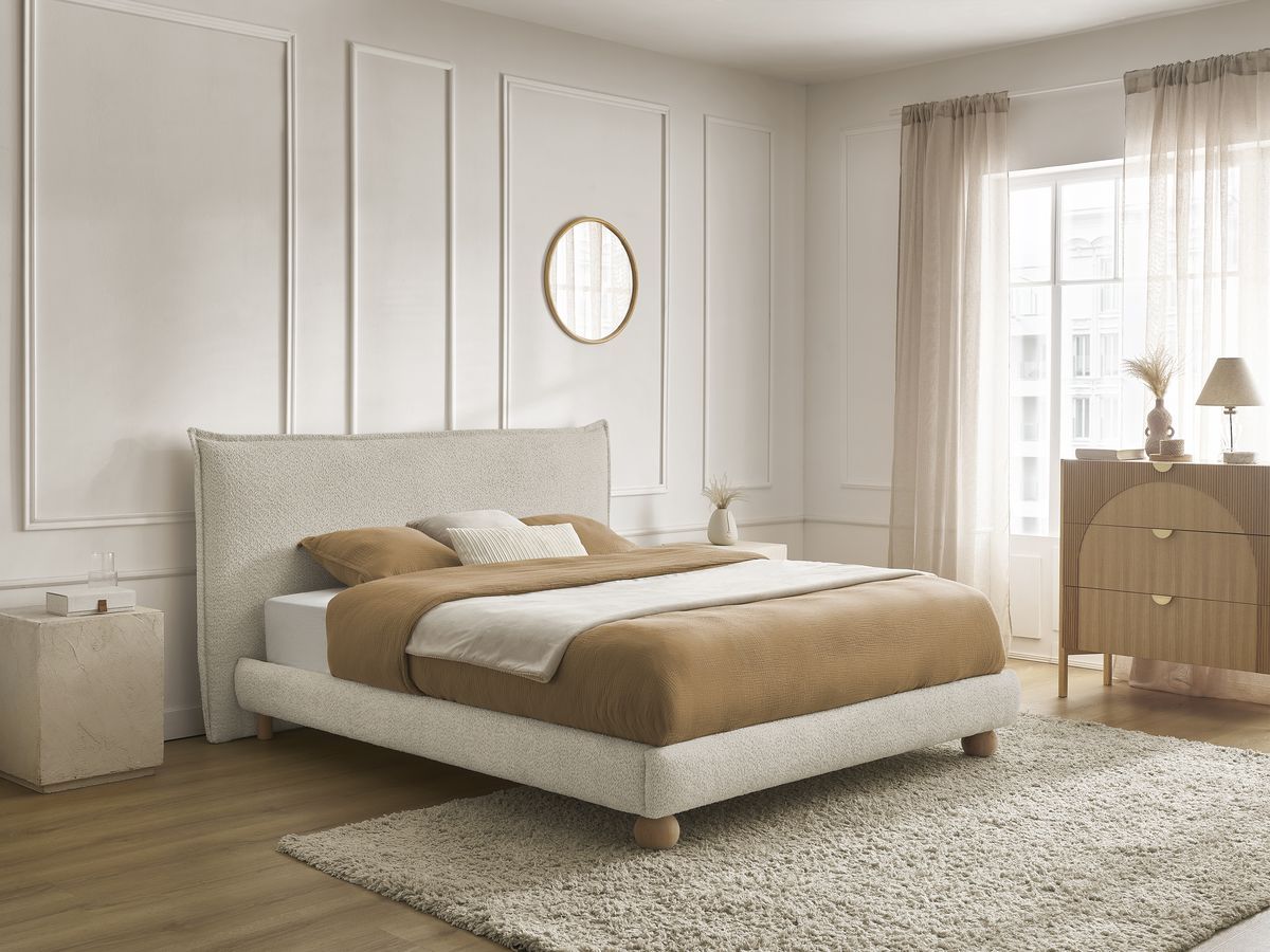 IMERI bed badstof met massieve latten