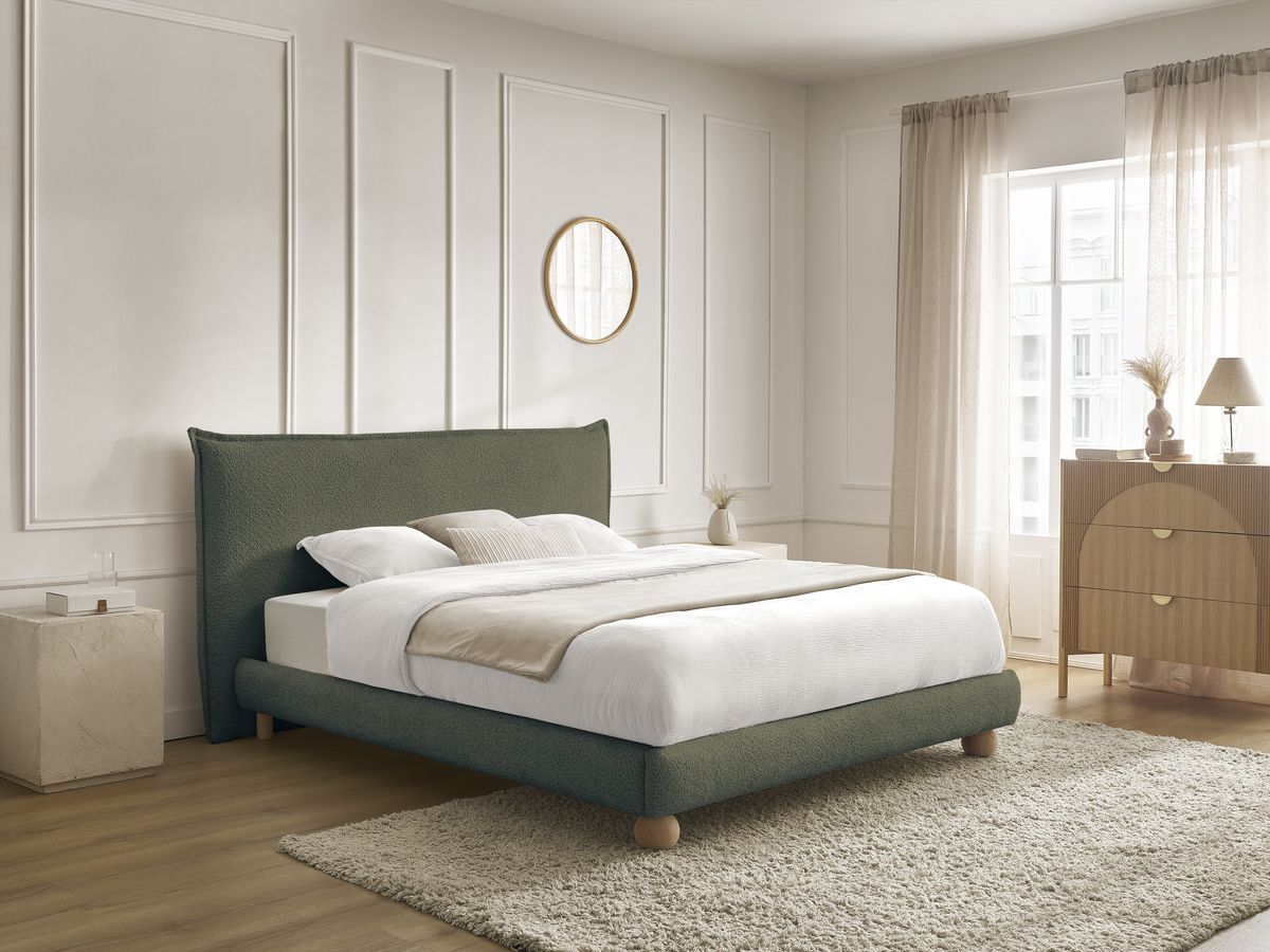 IMERI bed badstof met massieve latten