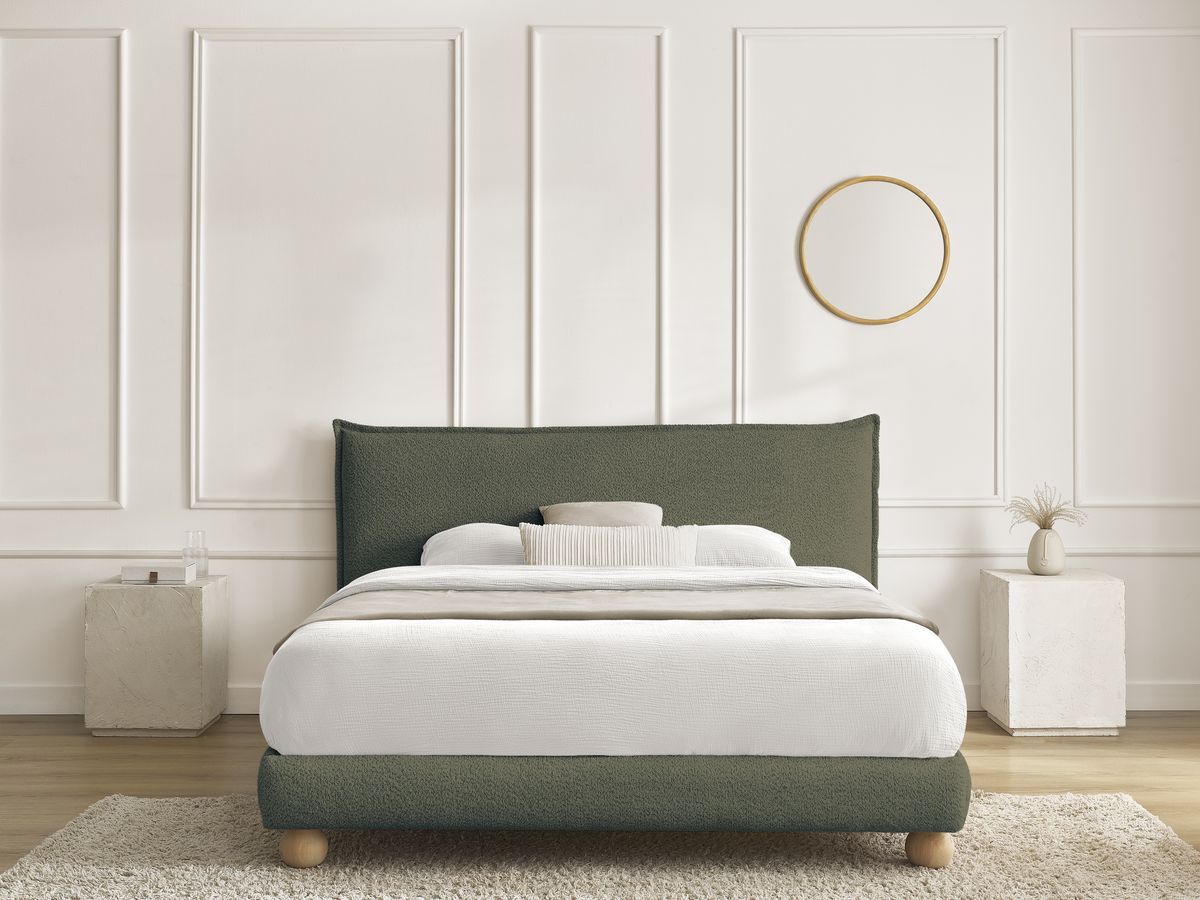 IMERI bed badstof met massieve latten