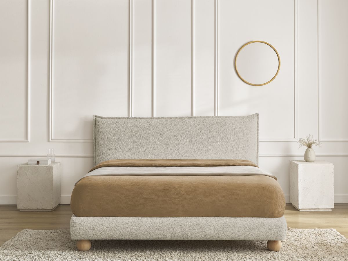 IMERI bed badstof met massieve latten