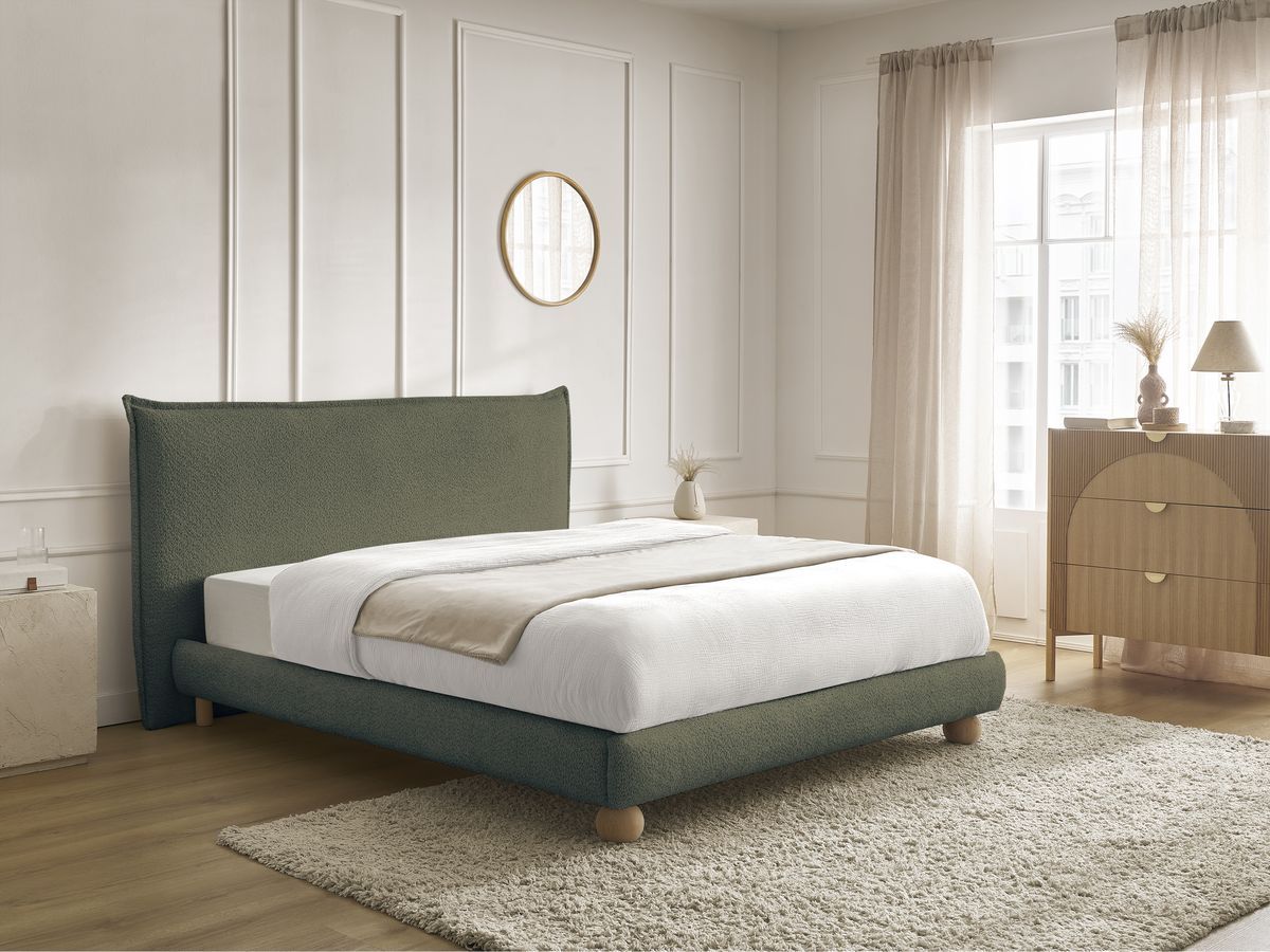 IMERI bed badstof met massieve latten