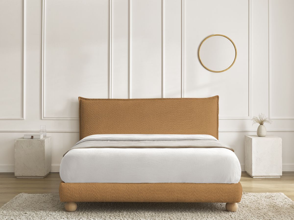 IMERI bed badstof met massieve latten