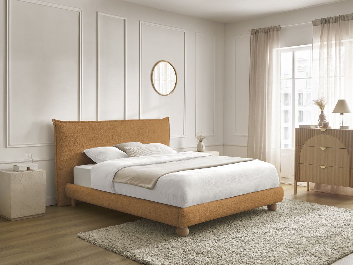 IMERI bed badstof met massieve latten